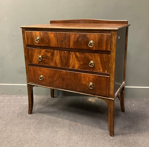 Lot 597 - A crossbanded dressing table with triple...