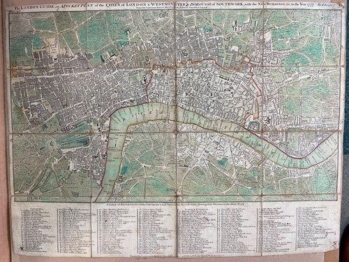 Lot 64A - A folding map of London 1777, by J Ellis, for...