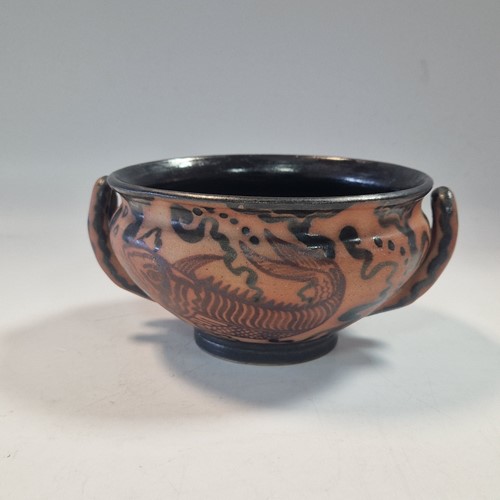 Lot 47 - Etienne Vilotte for Ciboure Pottery, a twin-handled 'kylix'