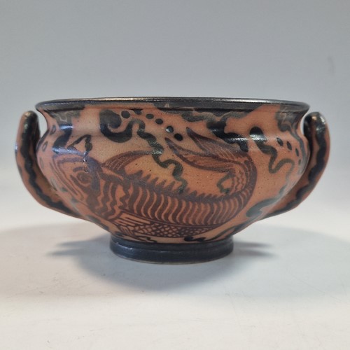 Lot 47 - Etienne Vilotte for Ciboure Pottery, a twin-handled 'kylix'