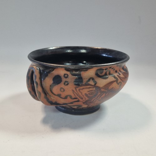 Lot 47 - Etienne Vilotte for Ciboure Pottery, a twin-handled 'kylix'