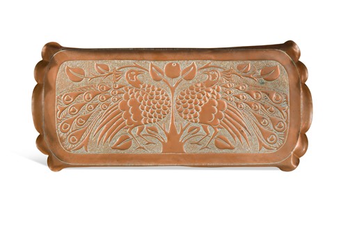 Lot 127 - An Art Nouveau copper tray, possibly Fivemiletown