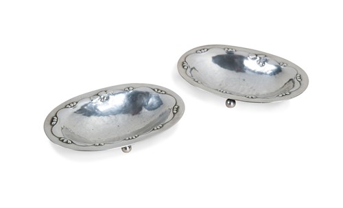 Lot 105 - Georg Jensen (1866-1935), a pair of silver open salts, pattern no. 243B