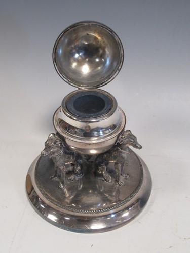 Lot 256 - A Victorian silver plated inkwell by John...