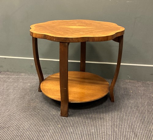 Lot 615 - An Art Deco walnut two-tier occasional table...