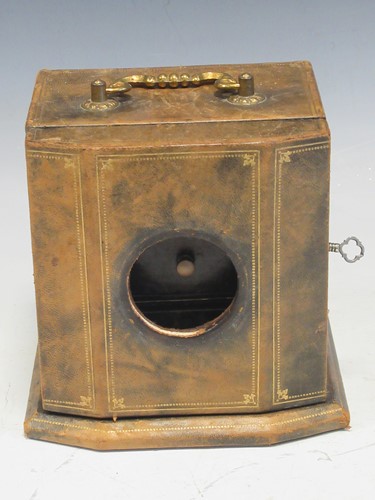 Lot 67 - A leather jewel box, possibly originally a...