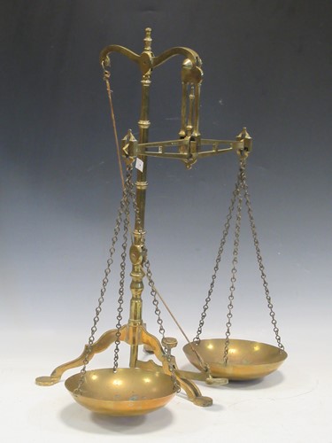 Lot 88 - A set of brass scales stamped Doyle and son,...
