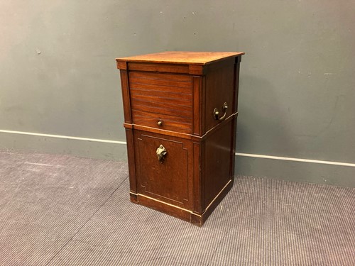 Lot 544 - A 19th-century mahogany tambour-fronted night...