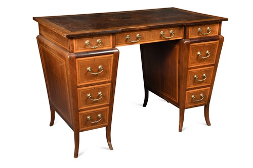 Lot 710 - An Edwardian inlaid mahogany writing desk