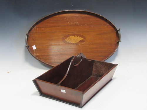 Lot 86 - A 19th century mahogany two division cutlery...