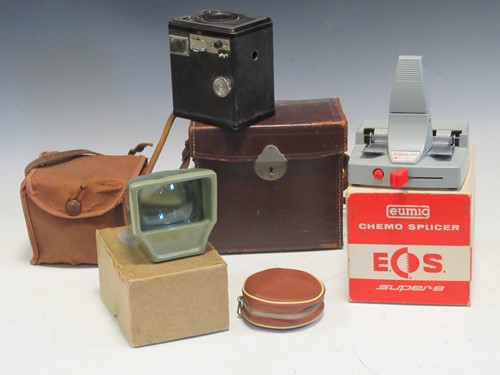Lot 69 - Agfa camera, old quarter plate camera in...