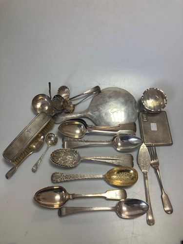 Lot 247 - A collection of assorted silver flatware,...