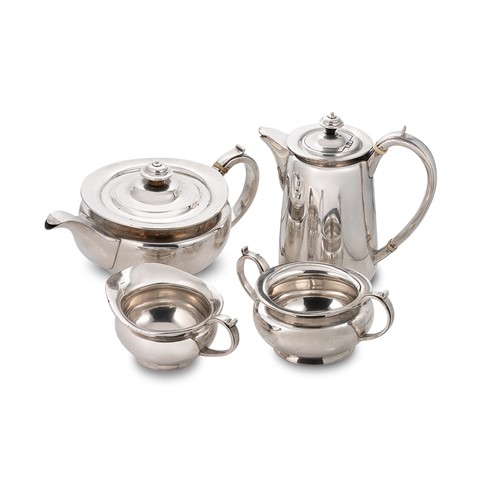 Lot 445 - A George V silver four-piece tea set