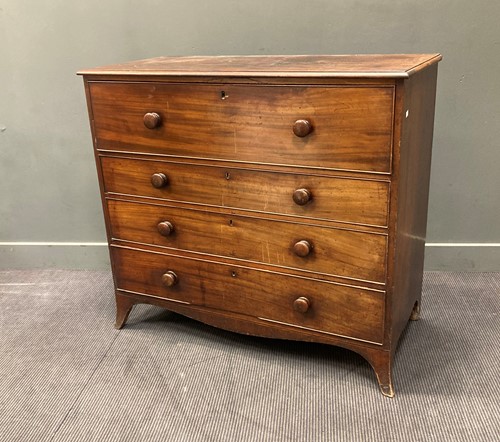 Lot 568 - A George IV mahogany secretaire chest of...