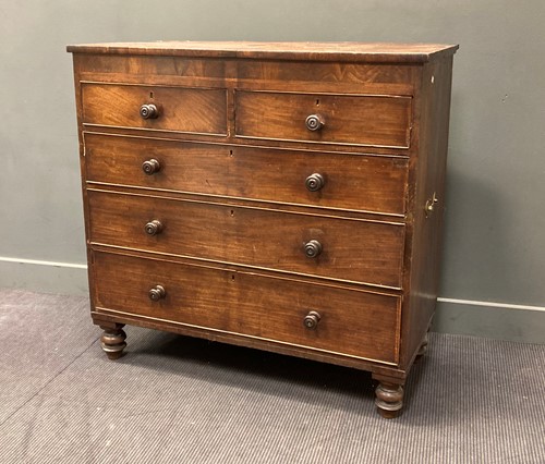 Lot 560 - A 19th century mahogany chest of drawers on...