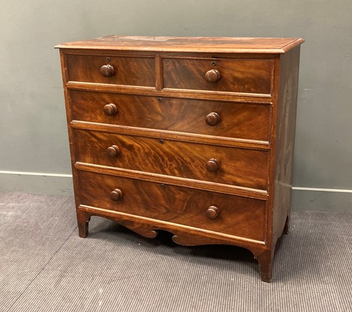 Lot 598 - A 19th century flame mahogany veneer chest of...