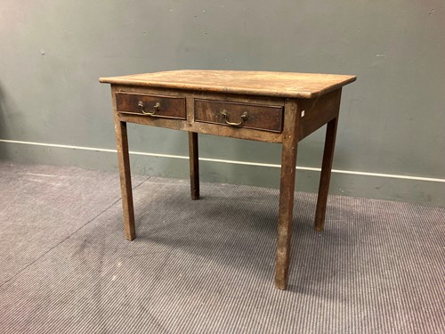 Lot 606 - A late 18th century oak side table with two...
