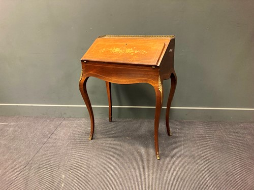 Lot 504 - A Louis XV style marquetry bonheur de jour,...