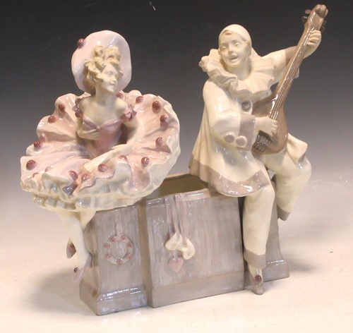 Lot 93 - A Schauer, Vienna faience Pierrot and...