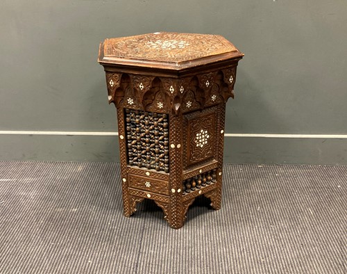 Lot 579 - An early 20th Century Moorish hexagonal top...