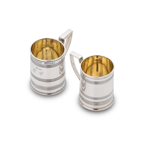 Lot 356 - Two George III silver christening mugs