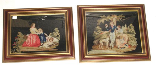 Lot 281 - A pair of needlework pictures