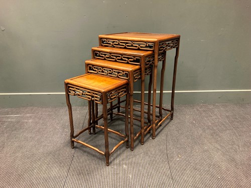 Lot 531 - A nest of four chinese hardwood tables early...