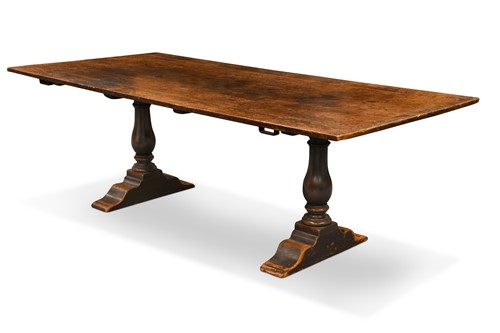 Lot 563 - A walnut refectory table, 19th century