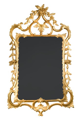 Lot 718 - A George III carved giltwood wall mirror, circa 1770