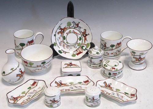 Lot 107 - A quantity of Coalport and Wedgwood Hunting...