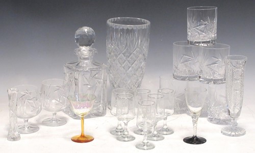 Lot 114 - A set of 20th century Hobstar design cut glass...
