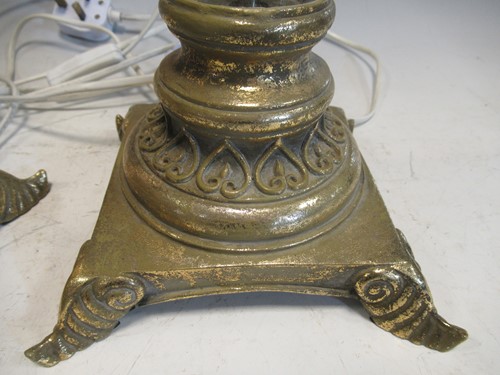 Lot 94 - A pair of brass/glass Corinthian column table...