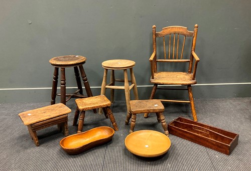 Lot 616 - An early 20th century beech wood child chair;...