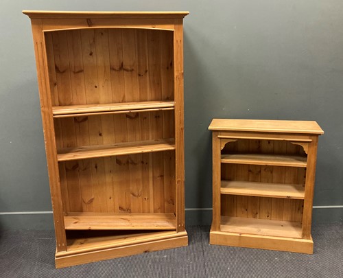 Lot 522 - Two modern pine bookcases with adjustable...