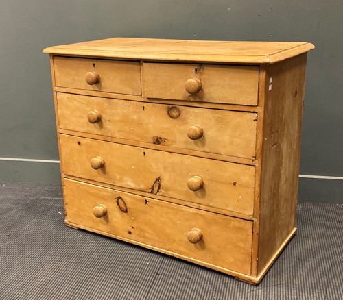 Lot 523 - A late Victorian pine chest of drawers...