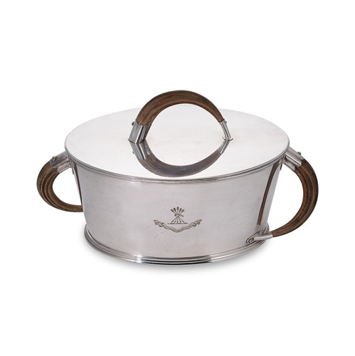 Lot 317 - An early 20th century silver plated game tureen and cover