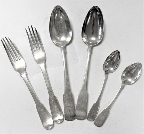 Lot 472 - Dublin - A 19-piece harlequin set of 18th century and later silver flatware