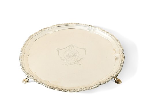 Lot 340 - A George II silver waiter