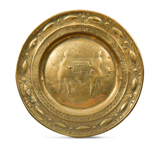 Lot 532 - A brass alms dish, 16th or 17th century