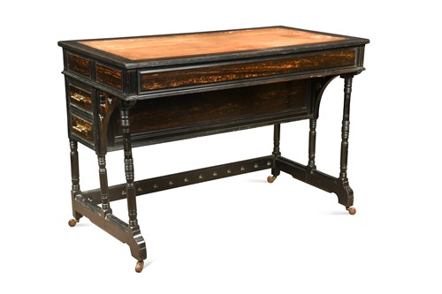 Lot 152 - Attributed to Lamb of Manchester, an Aesthetic period coromandel writing table