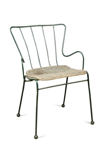 Lot 239 - After Ernest Race, a green painted 'Antelope' chair