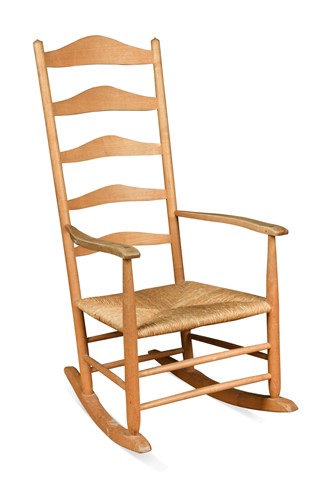 Lot 195 - Neville Neal, an ash ladder back rocking chair