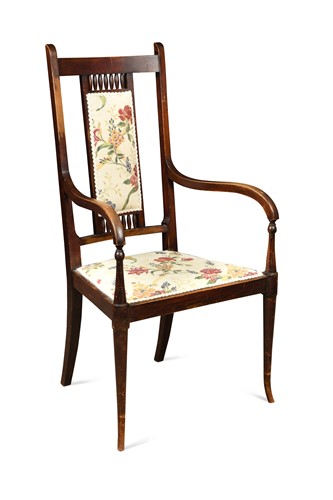 Lot 155 - George Walton (1867-1933), a stained mahogany armchair, circa 1900