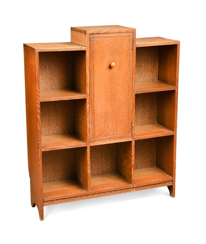 Lot 205 - Attributed to Heal's, a limed oak stepped bookcase, circa 1930