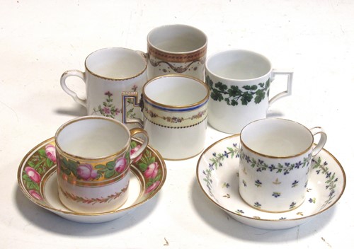 Lot 196 - A Meissen coffee can decorated with ivy, a...