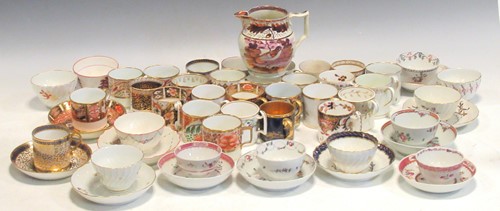 Lot 194 - A collection of English porcelain teawares, to...