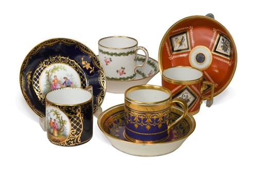 Lot 735 - Three Vienna coffee cans and stands
