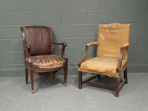 Lot 631 - A George III style Gainsborough type mahogany...