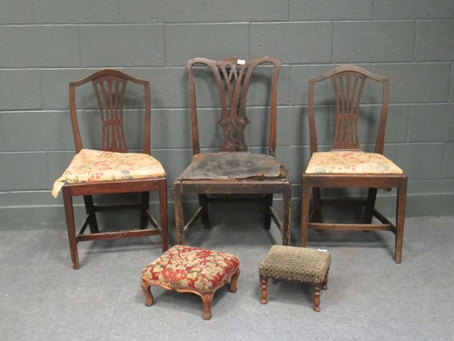 Lot 635 - A George III mahogany dining chair with...