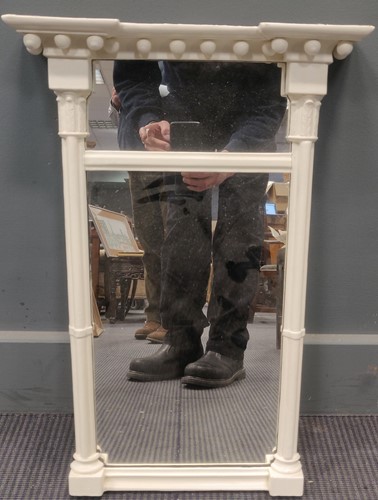 Lot 675 - A 19th century white painted overmantle mirror,...
